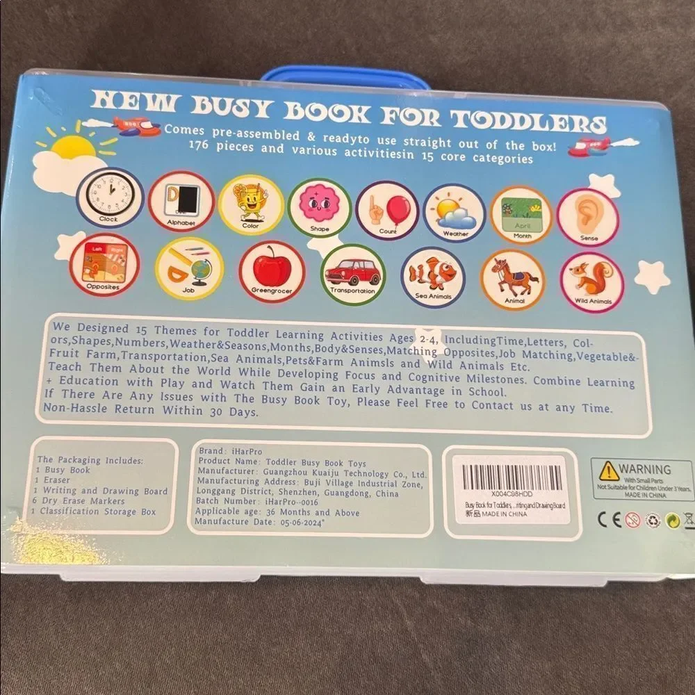 My Preschool Activities Busy Book for Toddlers 2-4 in Storage Box NEW